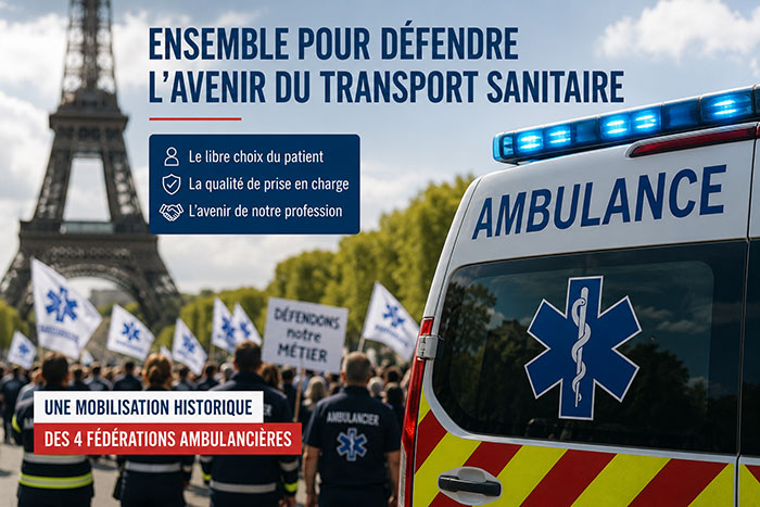 Une mobilisation historique des fédérations ambulancières pour défendre l’avenir de la profession